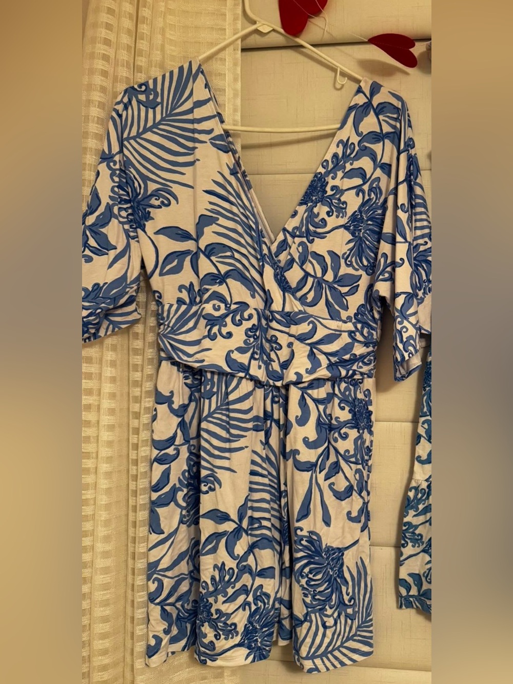 Lilly Pulitzer Blue and White Floral Wrap Dress - Picture 1 of 1